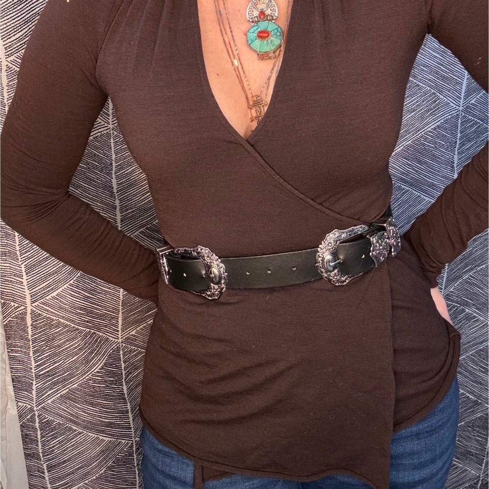 Double Trouble‎ Black Western Belt Sz S/M